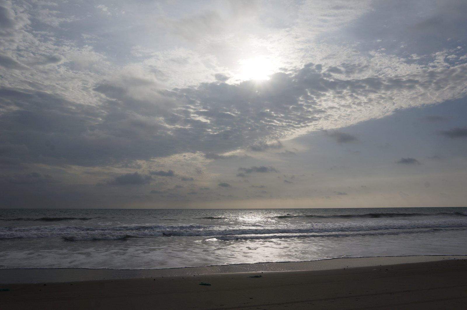 Silver light over the Pacific Ocean